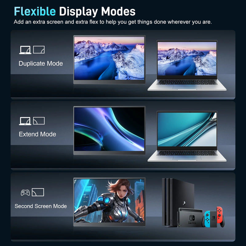 4K Portable Monitor 15.6 inch Screen 3840*2400 16:10 IPS Gaming Monitor Switch PS Xbox Teams Deck External Screen with Stand-5