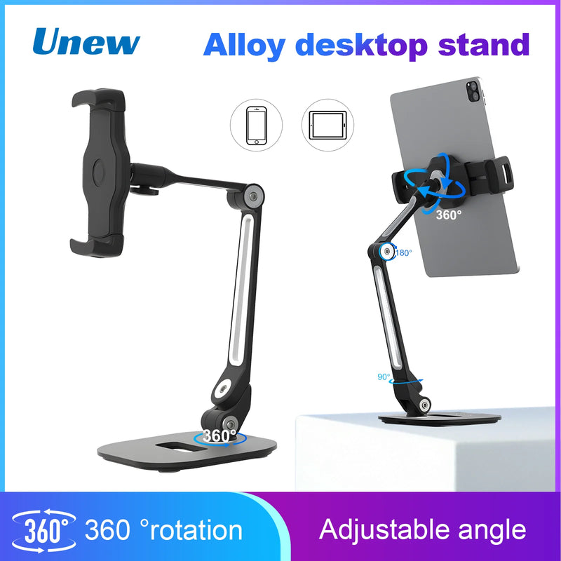 Portable Tablet Stand Aluminum Alloy Desktop With 360 ° Rotation Ultra Stable 1kg Load Capacity Foldable Adjustable Lazy Holder -1