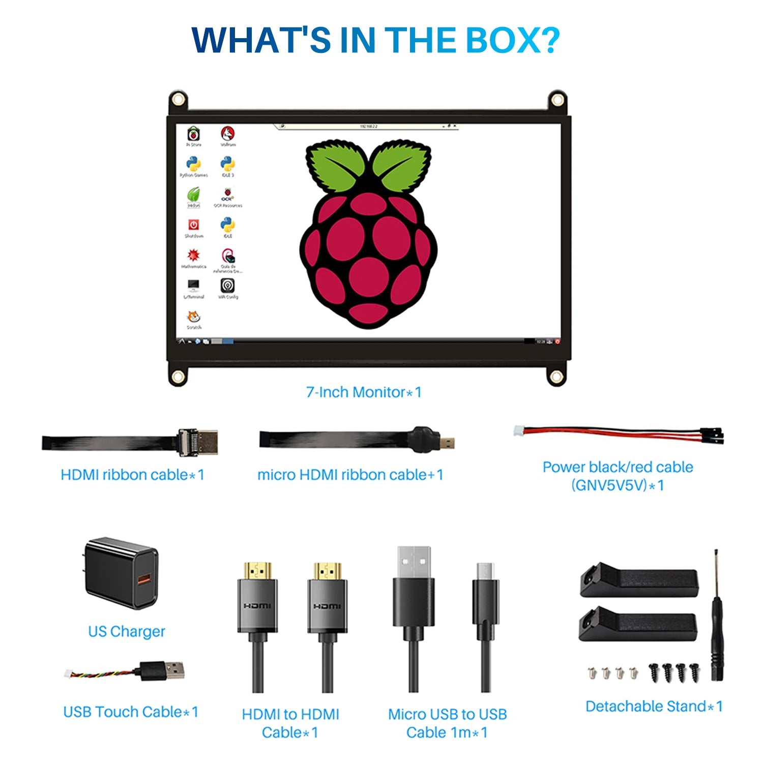 7" Open Frame Raspberry Pi Touch Monitor | 1024×600 5-Point Capacitive IPS Bare Screen-6