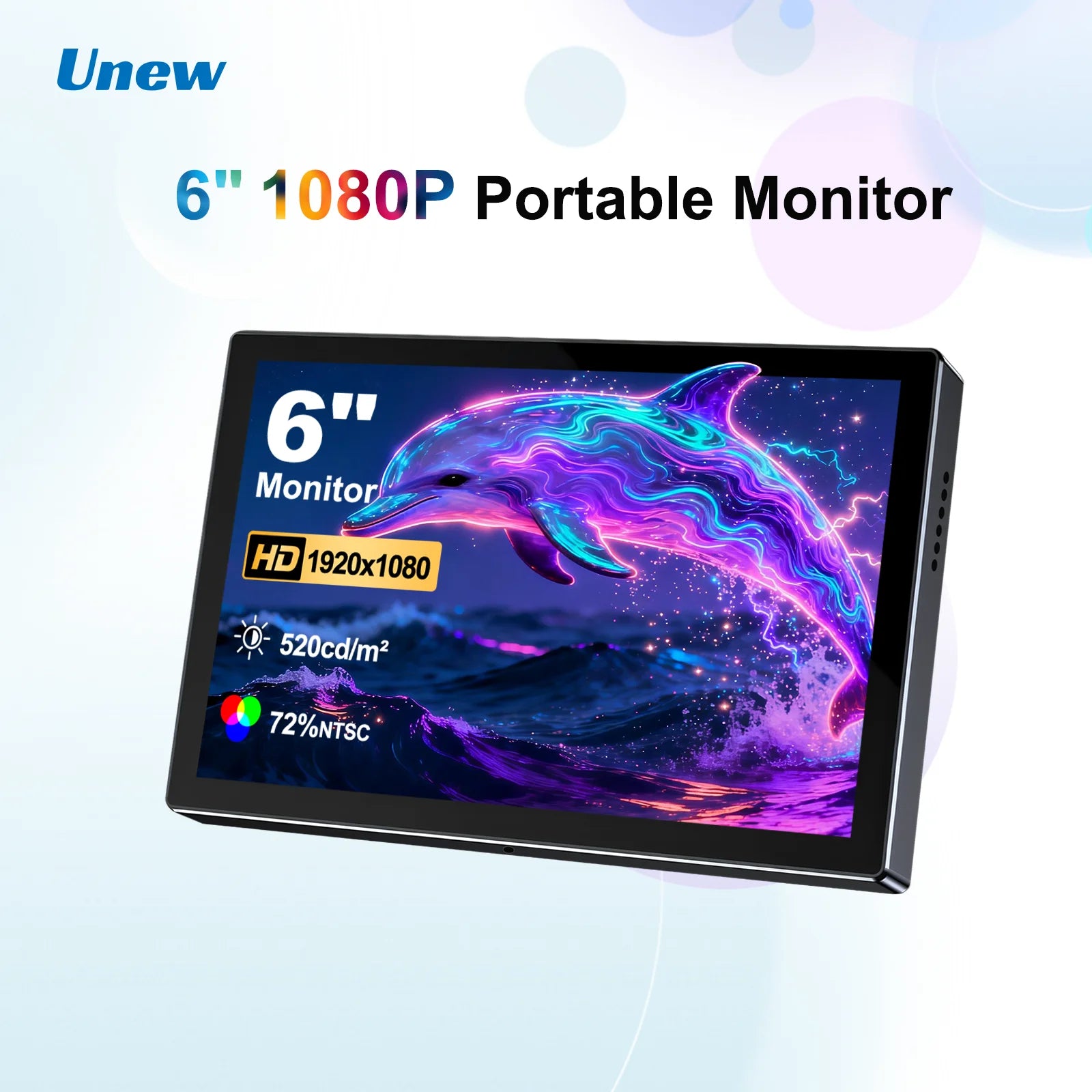 6 Inch Portable Monitor 1080P Supports VESA Installation And Is Compatible With Laptop PS4/5 Xbox Cameras