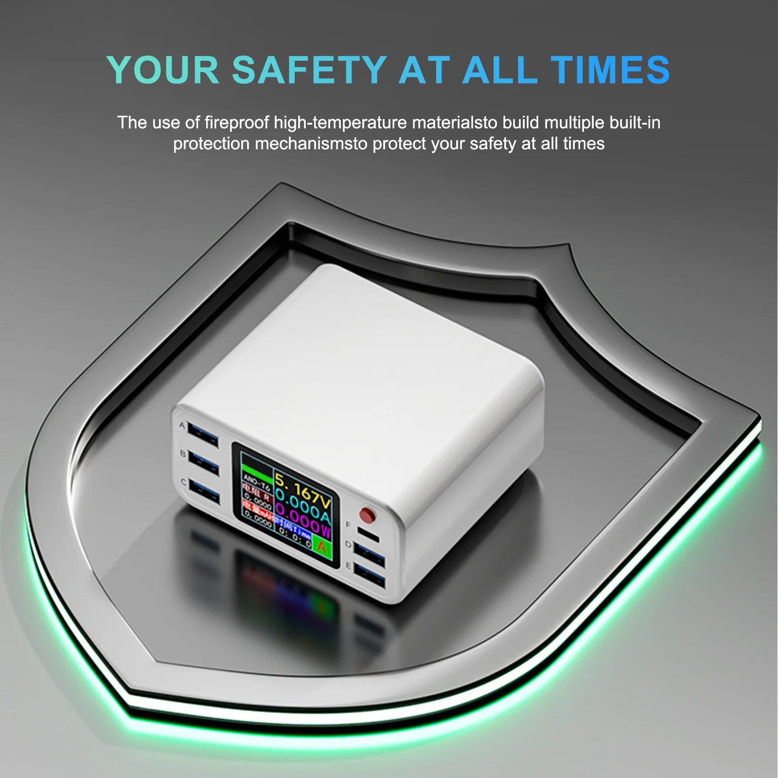 6-Port USB C Desktop Fast Charger | PD3.0 PPS QC3.0 Multi-Device Charging Station for iPhone Samsung MacBook Tablets-6