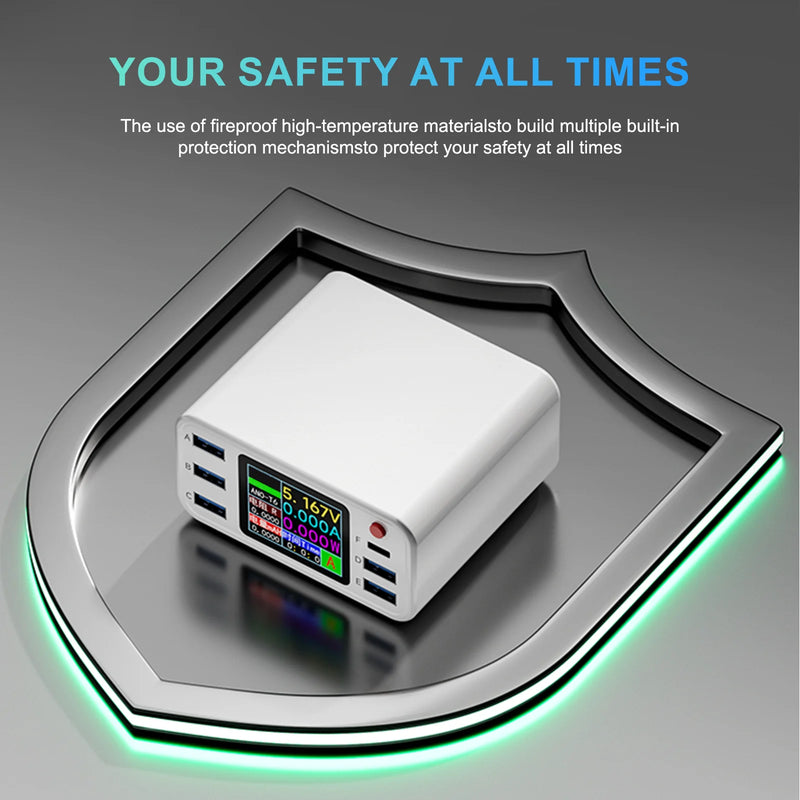 6-Port USB C Desktop Fast Charger | PD3.0 PPS QC3.0 Multi-Device Charging Station for iPhone Samsung MacBook Tablets-6