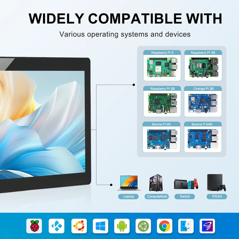7" Raspberry Pi Touch IPS Monitor | 1024×600 Full Bonding Toughened Glass Screen-2