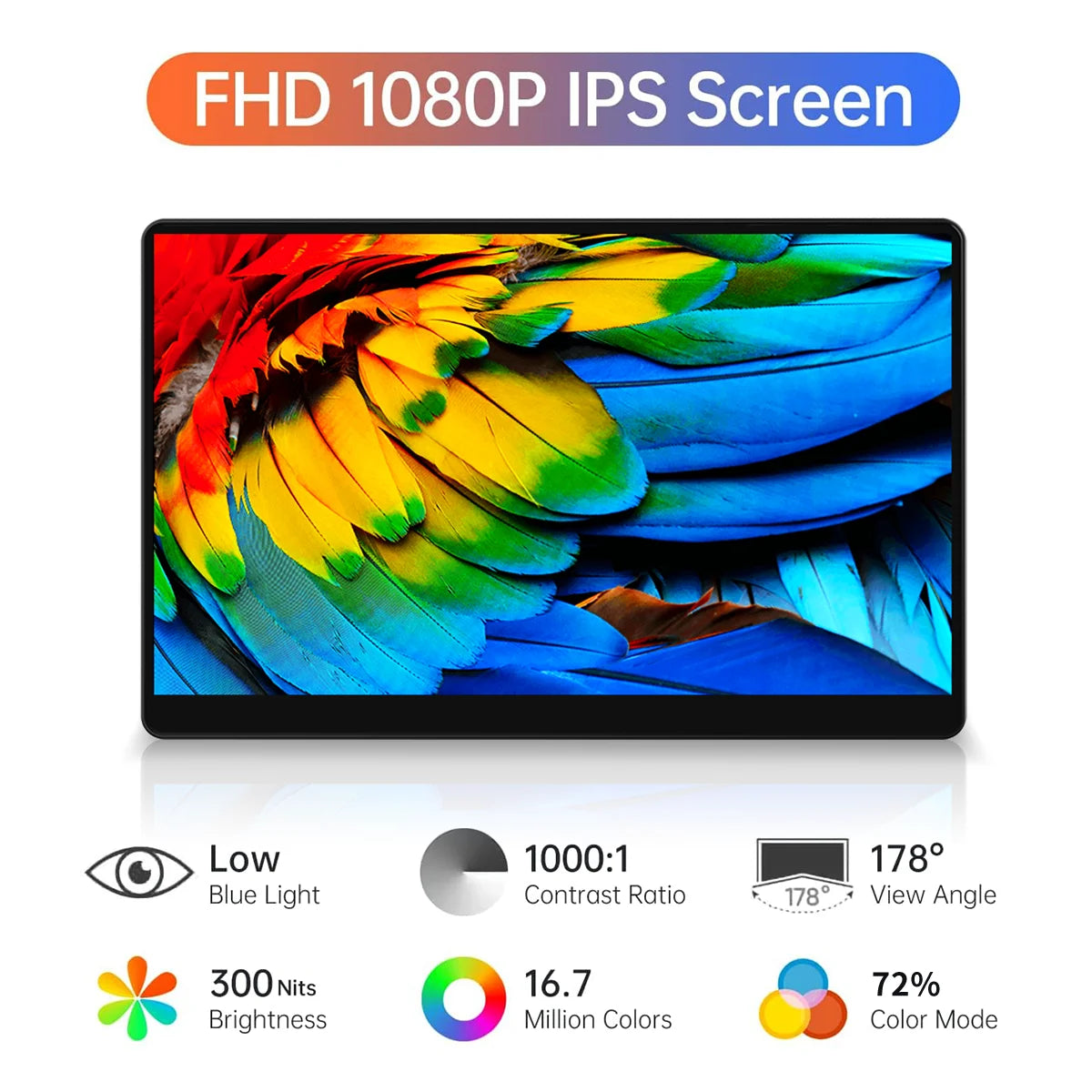 15.6" FHD 10-Point Touch Portable IPS Monitor | Adjustable Rotatable Kickstand for Laptop & Game Consoles-2
