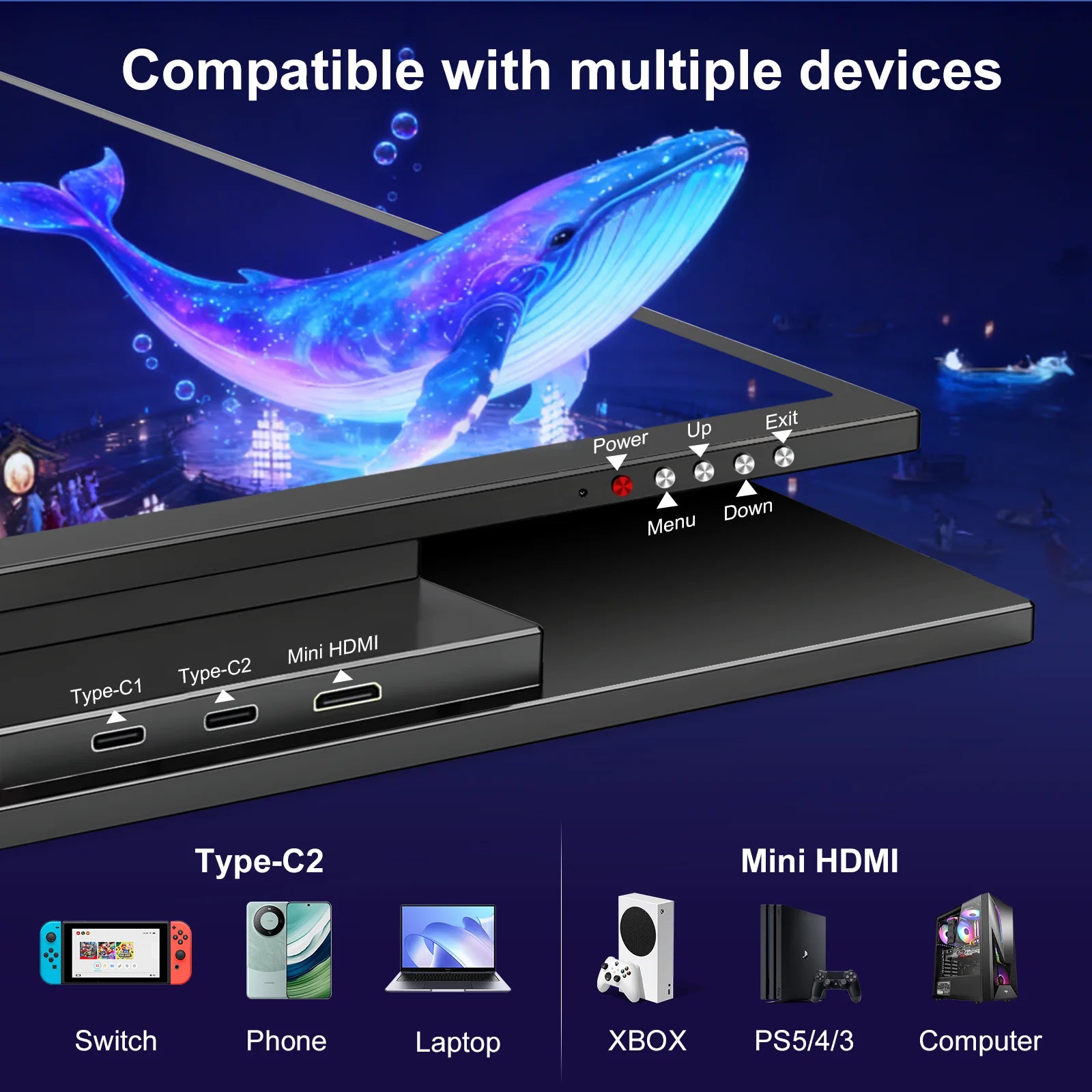 17.4" 2.5K 10-Point Touch Portable IPS Monitor | 2560×1600 16:10 VESA 75×75mm-2