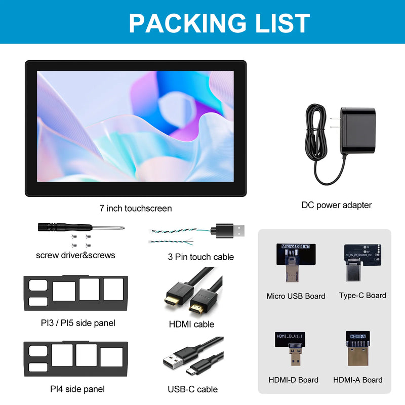 7" Raspberry Pi Touch IPS Monitor | 1024×600 Full Bonding Toughened Glass Screen-6
