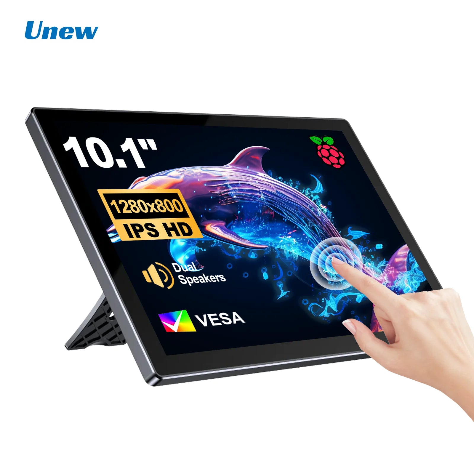 10.1" 1280×800 Raspberry Pi Touch IPS Monitor | All-in-One Enclosure with Built-in Speakers