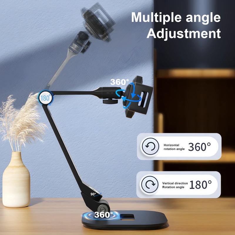 Portable Tablet Stand Aluminum Alloy Desktop With 360 ° Rotation Ultra Stable 1kg Load Capacity Foldable Adjustable Lazy Holder -6