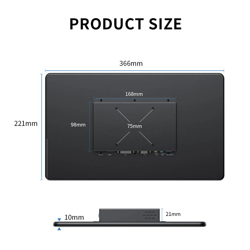 15.6 inch touch monitor display 1080P FHD 1920X1080  suitable for second monitor display supports VGA USB AV HDMI video input-4