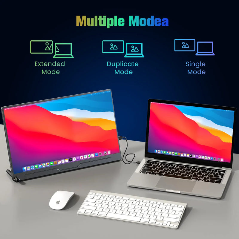 15.6 Inch 4K UHD IPS Monitor 3840x2160 | HDMI & USB-C Ports | Gaming/Office/Design Display for Xbox/PS5/PS4/Mac/PC-5
