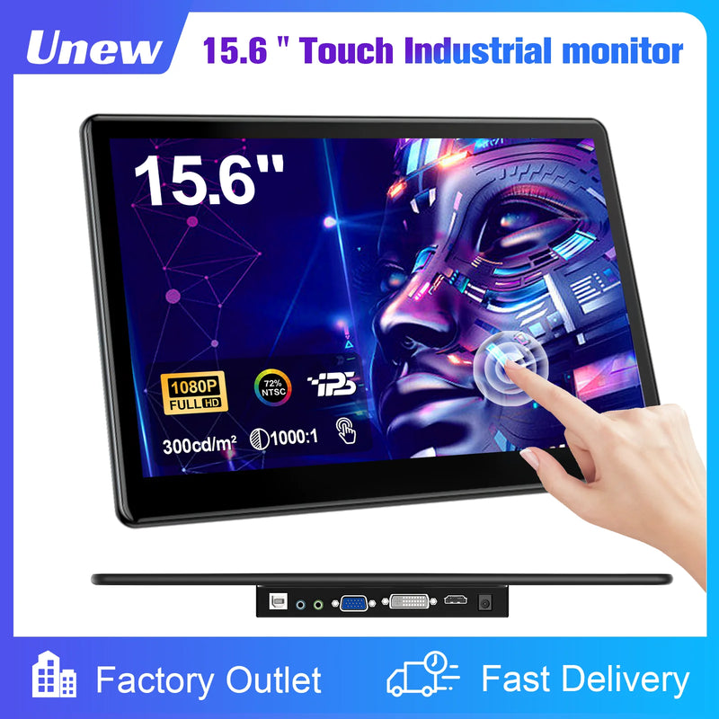 15.6 inch touch monitor display 1080P FHD 1920X1080  suitable for second monitor display supports VGA USB AV HDMI video input-1