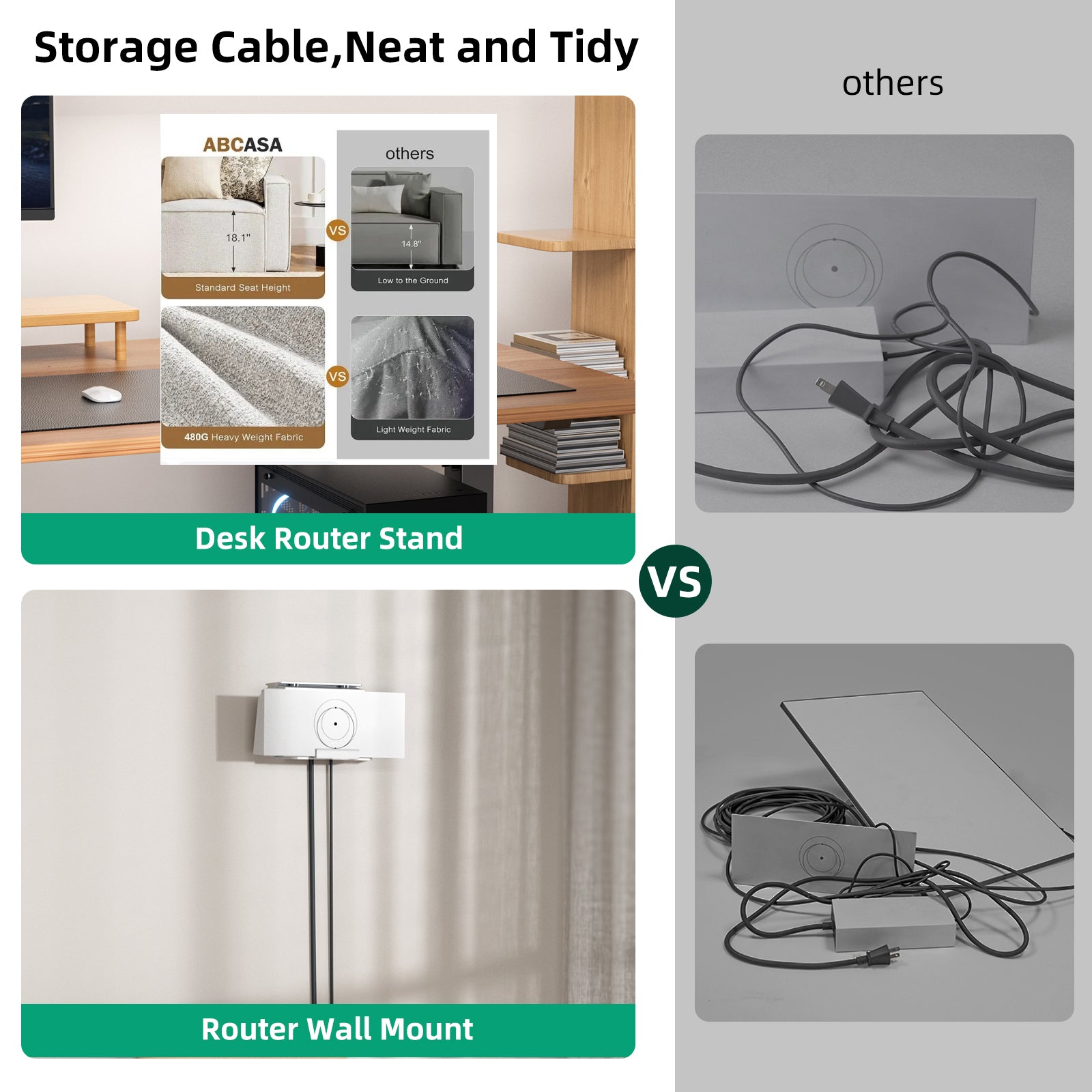 Starlink Gen3 Router Wall Mount, No Mess Cable Management Bracket for Starlink Gen3 Router & Power Supply, Space-Saving Wall Shelf with Cable Storage