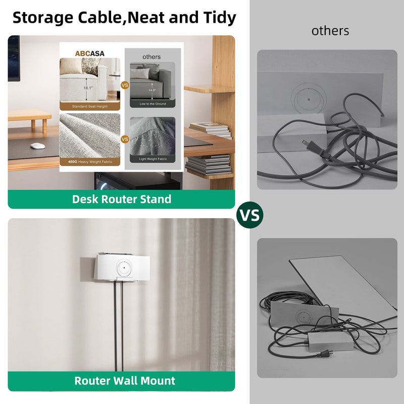 Starlink Gen3 Router Wall Mount, No Mess Cable Management Bracket for Starlink Gen3 Router & Power Supply, Space-Saving Wall Shelf with Cable Storage-2